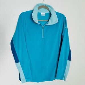 Columbia Blue and Teal Fleece Quarter Zip
